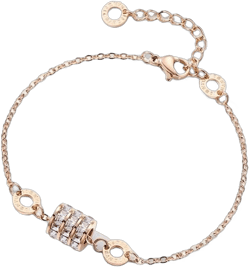 Wish Stone Link Charm Bracelet with Crystals, 18K Gold Plated Bracelets for Women, Adjustable Rose Gold BFF Bracelet, Trendy Jewelry Gifts for Women