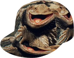 Unisex Adult Baseball Cap Snapback Cap, Funny Bearded Dragon Lizard Art Summer Trucker Cap Dad Cap for Outdoor Golf Tennis Running Hiking - Moisture Wicking Breathable Pattern 970 Large