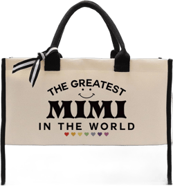 EDCTO Mimi Tote Bag Gift, The Greatest MIMI In the World, Mimi Gift Utility Tote, Cotton Canvas Tote Bag, Inspirational Gift for Mimi, Mother Birthday Gift, Mother's Day Gift for Her Women Mummy Mom