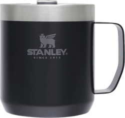 Stanley Classic Vacuum Mug, 1.8 fl oz (0.35 L), Hot and Cold Retention, Camping Mug, Cover Included, Dishwasher Safe, Telework Warranty Matte Black 1) Each item