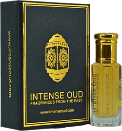 INTENSE OUD Attar Full Arabian Perfume Oil for Men & Women, Long Lasting Alcohol-Free Concentrated Fragrance, 12ml (0.40 oz) in Black Gift Box, Aldehydes & Jasmine Notes