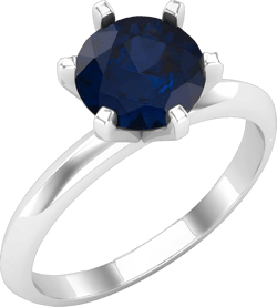 Dazzlingrock Collection Round Blue Sapphire 6 Prong Solitaire Engagement Ring for Women in 925 Sterling Silver 1.00 Carat 9.5