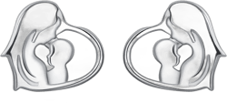 Cycuff 925 Sterling Silver Earrings Studs Colorful Cubic Zirconia Jewelry Stud Earrings for Women Set Earring Gifts for Her Mother's Day Mother and Child Stud Earrings