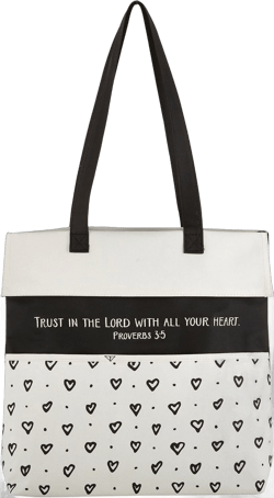 Creative Brands Inspirational Canvas Purse/Tote Bag, 13.5 x 14-Inch, Trust in the Lord - Scripture