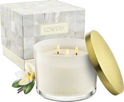 Birthday Gifts for Her, 3 Wick Vanilla Candles, Gifts for Mom, Large Scented Candle, Soy Candles Gifts for Women, Stress Relief Candle Jar 50 Hours Burning Time Natural Wax Relaxing Aromatherapy