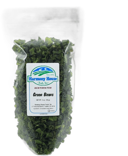 Harmony House Foods Dried Green Beans, cut (2 oz, ZIP Pouch) for Cooking, Camping, Emergency Supply, and More
