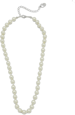 Time & Tru Time and Tru Women's 8MM Faux Pearl Necklace 17.5" with Extender