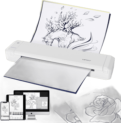 HPRT MT866 Thermal Tattoo Stencil Printer Kit - Wireless Bluetooth connectivity, Compatible with Smartphones, Tablets, Laptops, Perfect for Tattoo Artists and Beginners, Includes 10pcs Transfer Paper