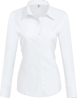 HOTOUCH Womens Cotton Basic Button Down Shirt Slim Fit Dress Shirts Medium A - White (Slim Fit, a Size Up for Relaxed Fit)