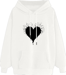 ZDRZK Hoodies For Women Cute Heart Print Drawstring Casual Hooded Sweatshirts Oversized Basic Fall Clothes With Pocket : Clothing, Shoes & Jewelry