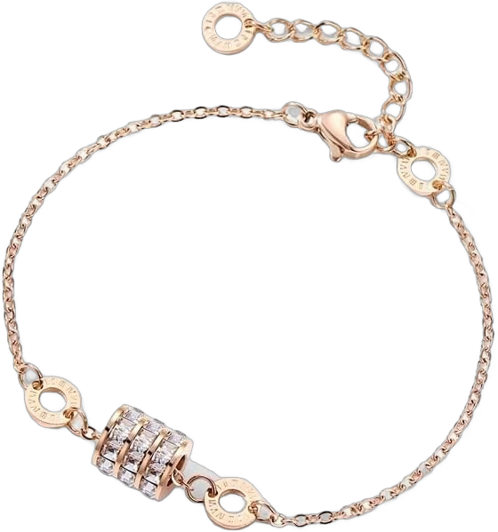 Wish Stone Link Charm Bracelet with Crystals, 18K Gold Plated Bracelets for Women, Adjustable Rose Gold BFF Bracelet, Trendy Jewelry Gifts for Women