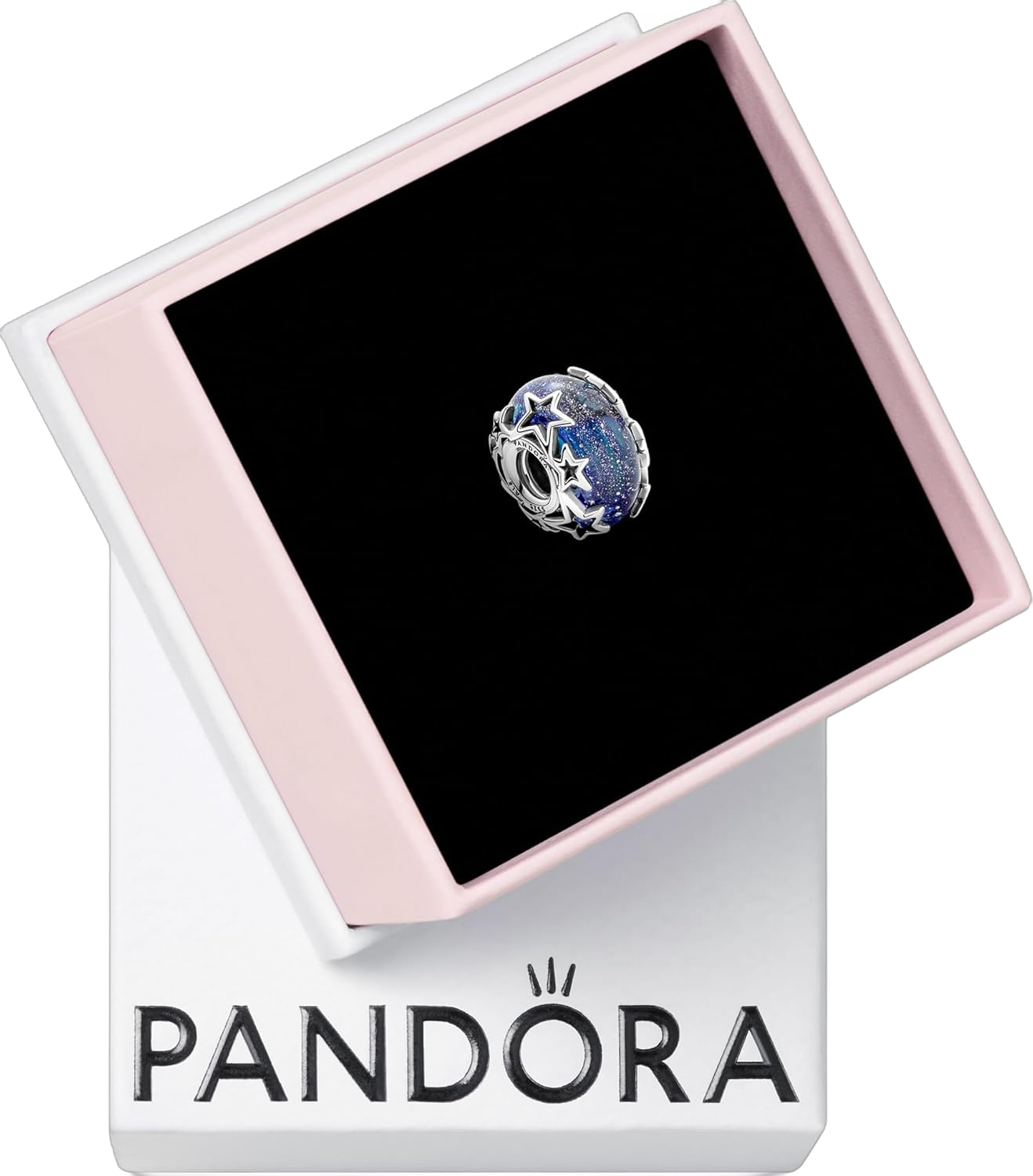 PANDORA Galaxy Blue & Star Murano Charm - Bracelet Charm for PANDORA Moments Bracelets - Stunning Women's Jewelry - Gift for Women - Made with Sterling Silver - With Gift Box