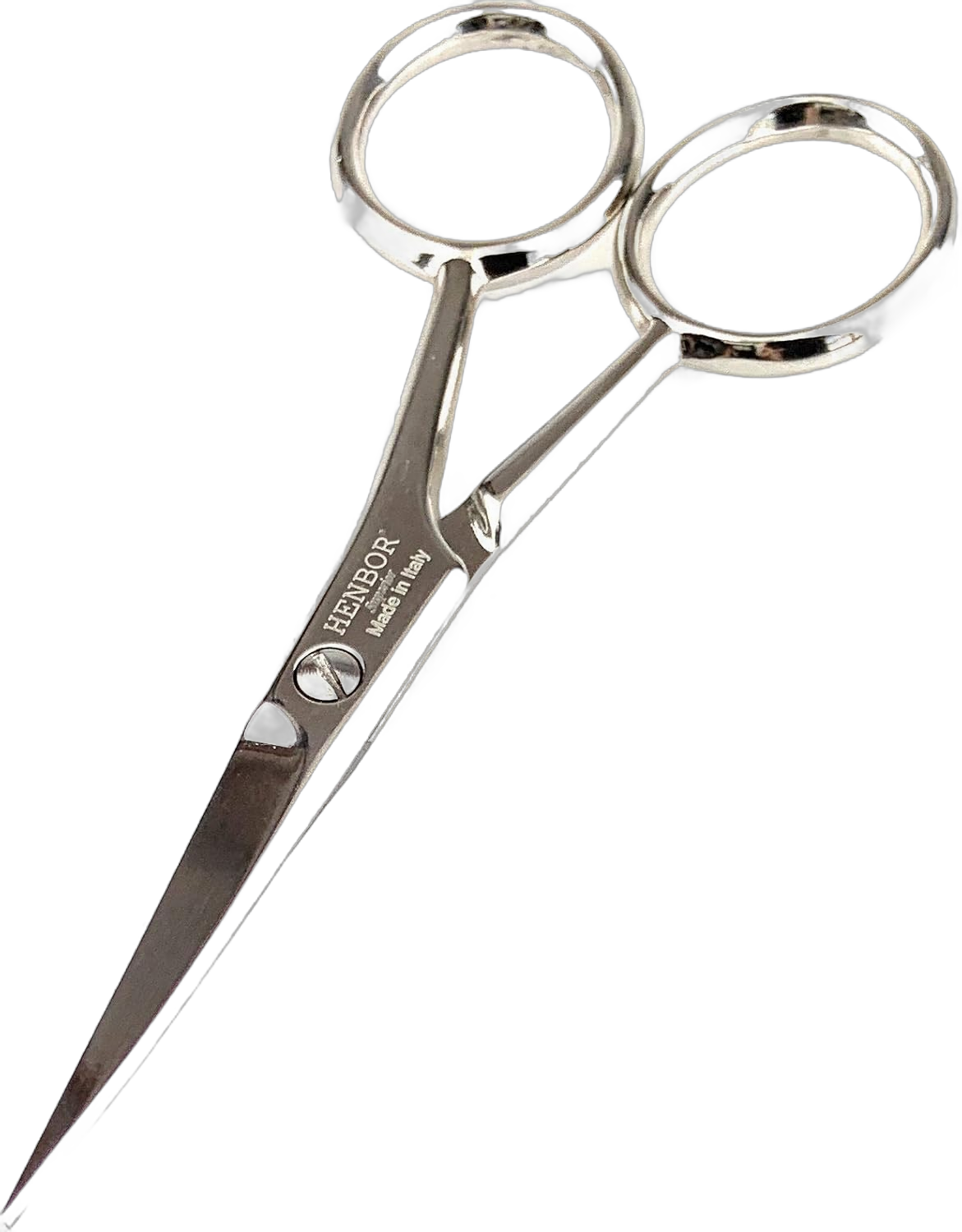 Italy Mustache & Beard Scissors - Premium Nickel Plated Special C45 Carbon Steel Professional Grooming Tool Mustache and Beard Hair Care | Handcrafted in Premana Italy |