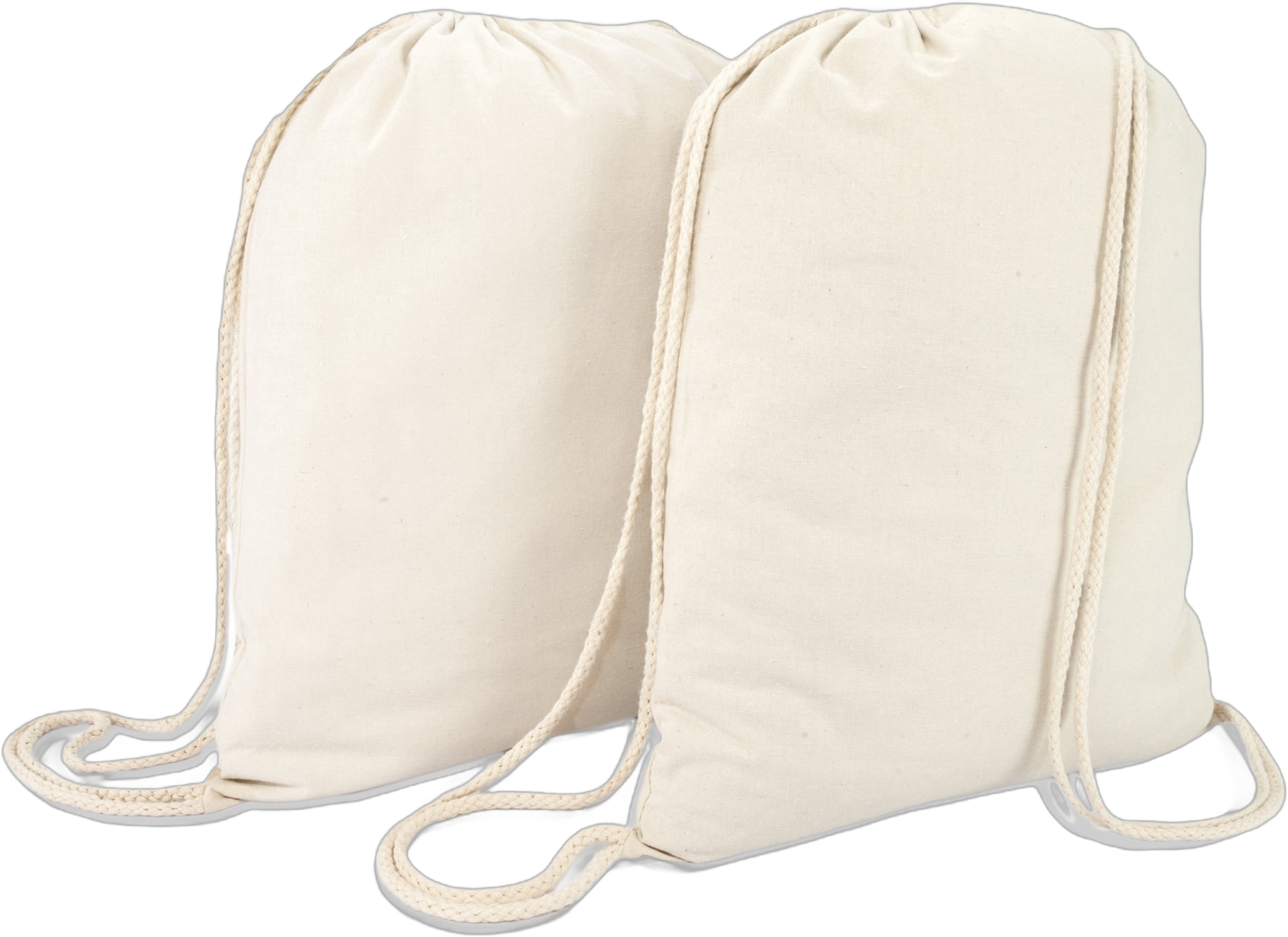 DALIX Canvas Drawstring Bag String Backpack Gym Mens Womens Natural Beige 2 Pack