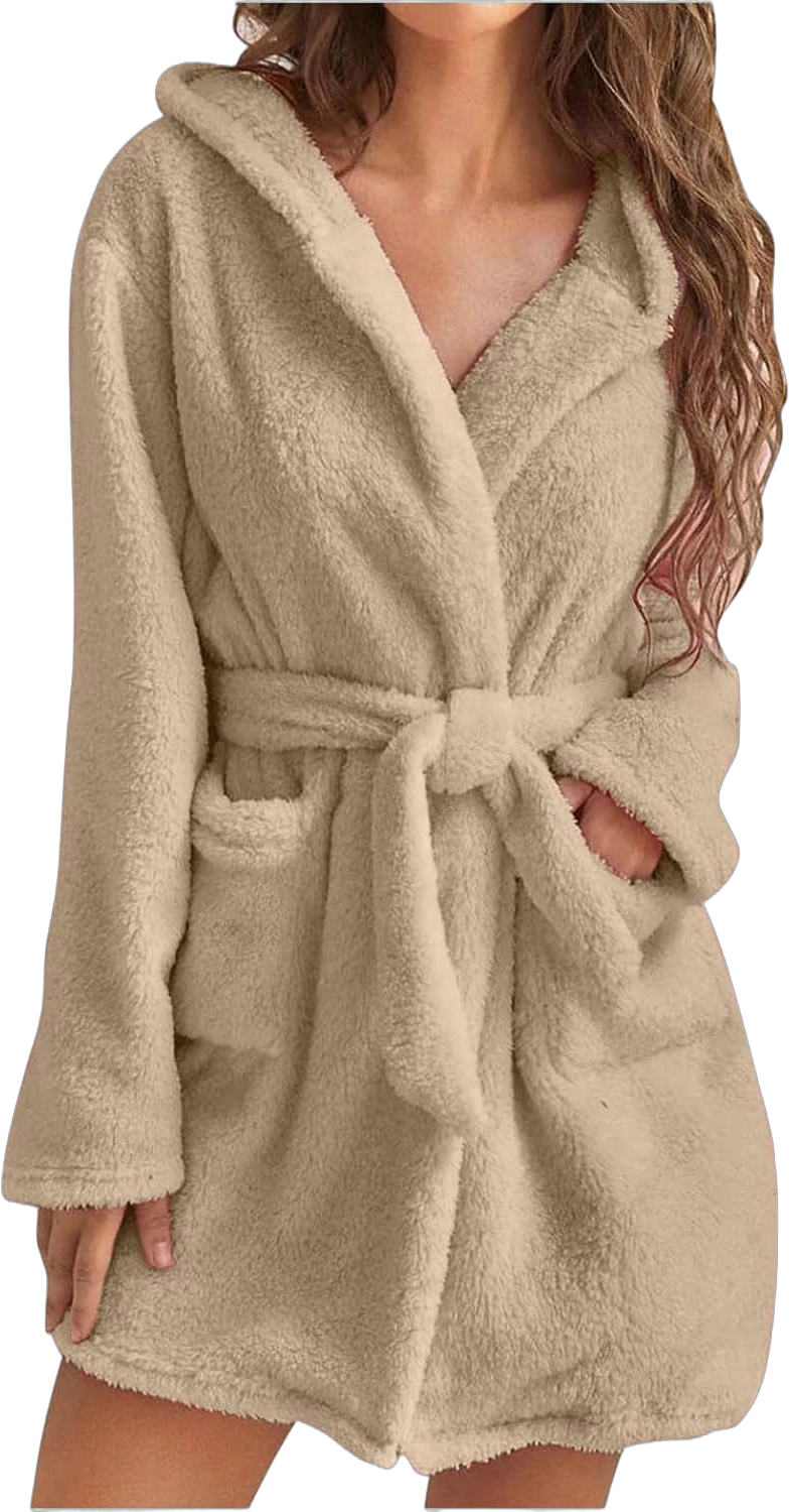 Velvet Bathrobe for Women Womens Fleece Bathrobes Soft Warm Couple Pajamas Winter Velvet Dress Nightgowns with Sashes Pokets