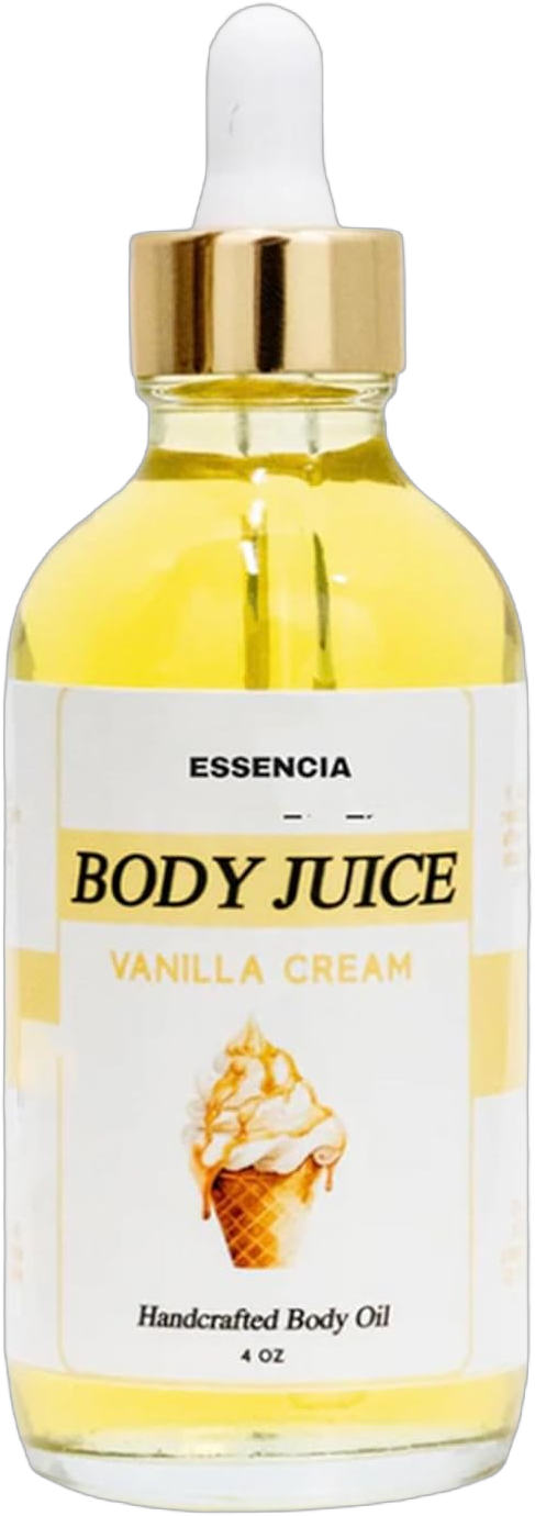 Essencia Scented Juicy Body Oil Mango, Essencia Body Juice, Body Oil Scented, Body Oil Strawberry, Body Juice Oil, Hand Crafted Body Oil for Women, Moisturizing Body Oil,Cream Pie (Vanilla Cream)