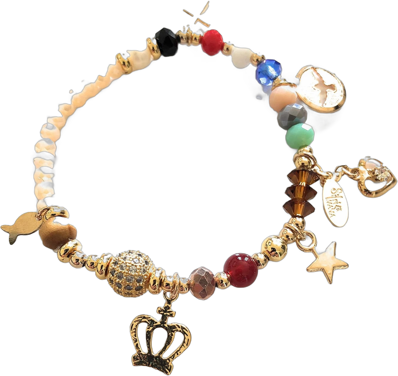 SIFRIMANIA Story of Jesus Christ Life Stretch Charms Beads Journey of Faith Handmade Bracelet for Women (Elastic)