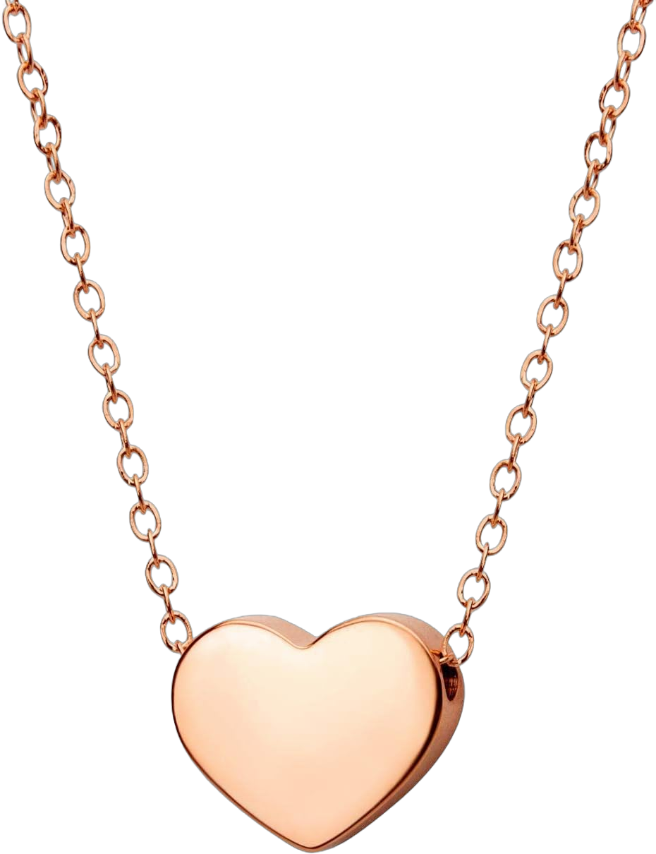 555Jewelry Womens Stainless Steel Love Cute Heart Shape Dainty Pendant Necklace Pink Rose Gold - v2 18.0 Inches