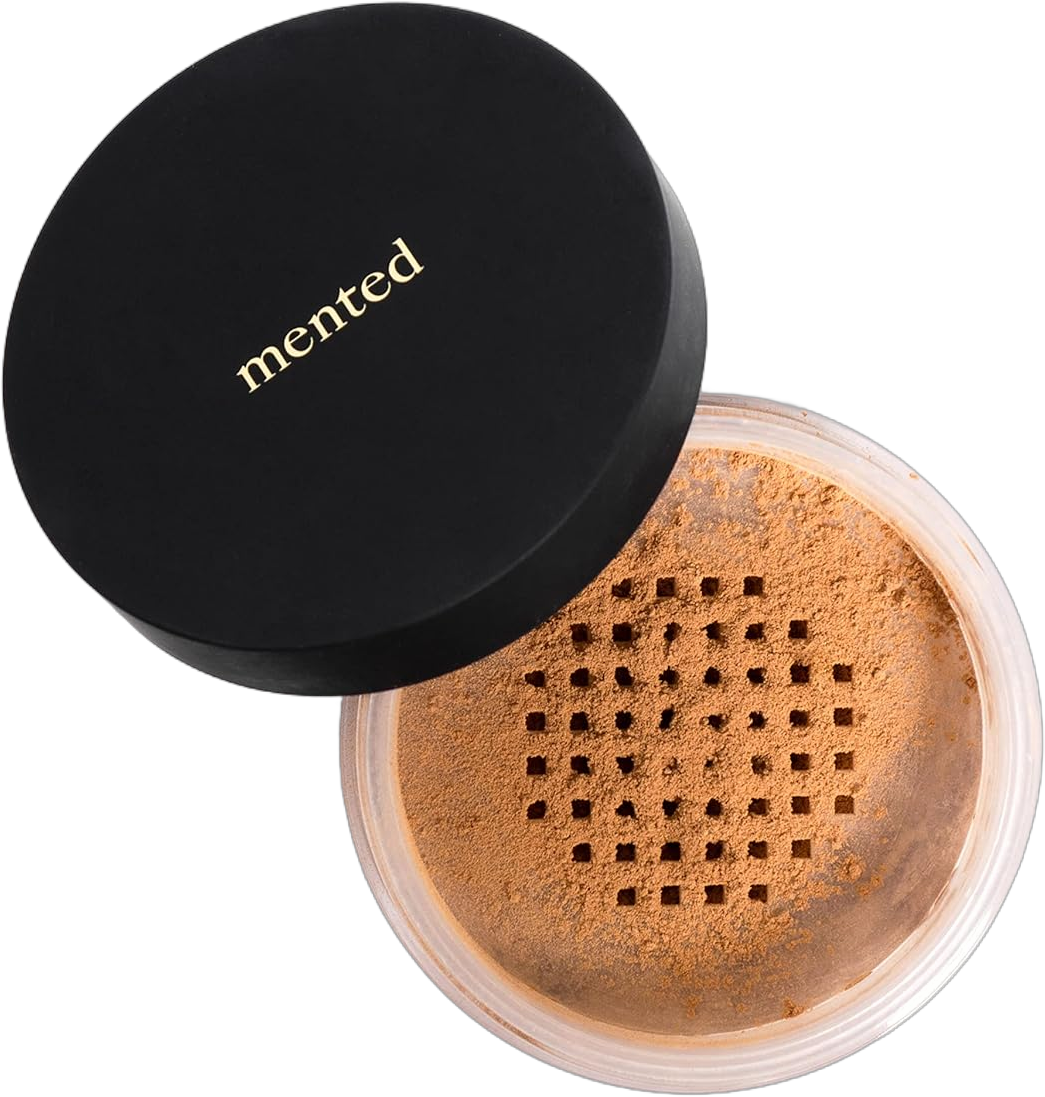 Mented Cosmetics Pressed Powder Makeup, Translucent Setting Powder Compact for Face Make up, Oil Control, Matte Finish, Long-Lasting Wear, Ideal for Black Women, Portable Compact Design, Medium/Deep