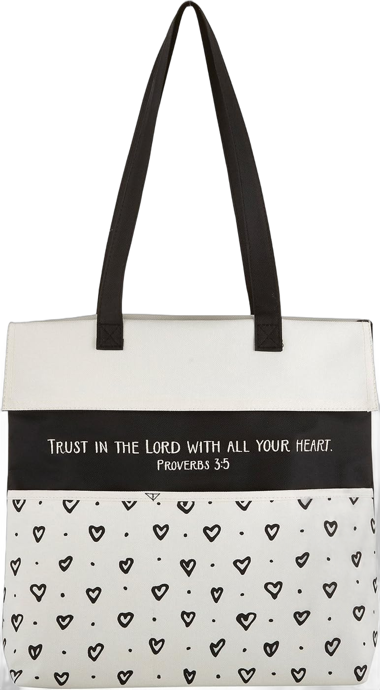 Creative Brands Inspirational Canvas Purse/Tote Bag, 13.5 x 14-Inch, Trust in the Lord - Scripture