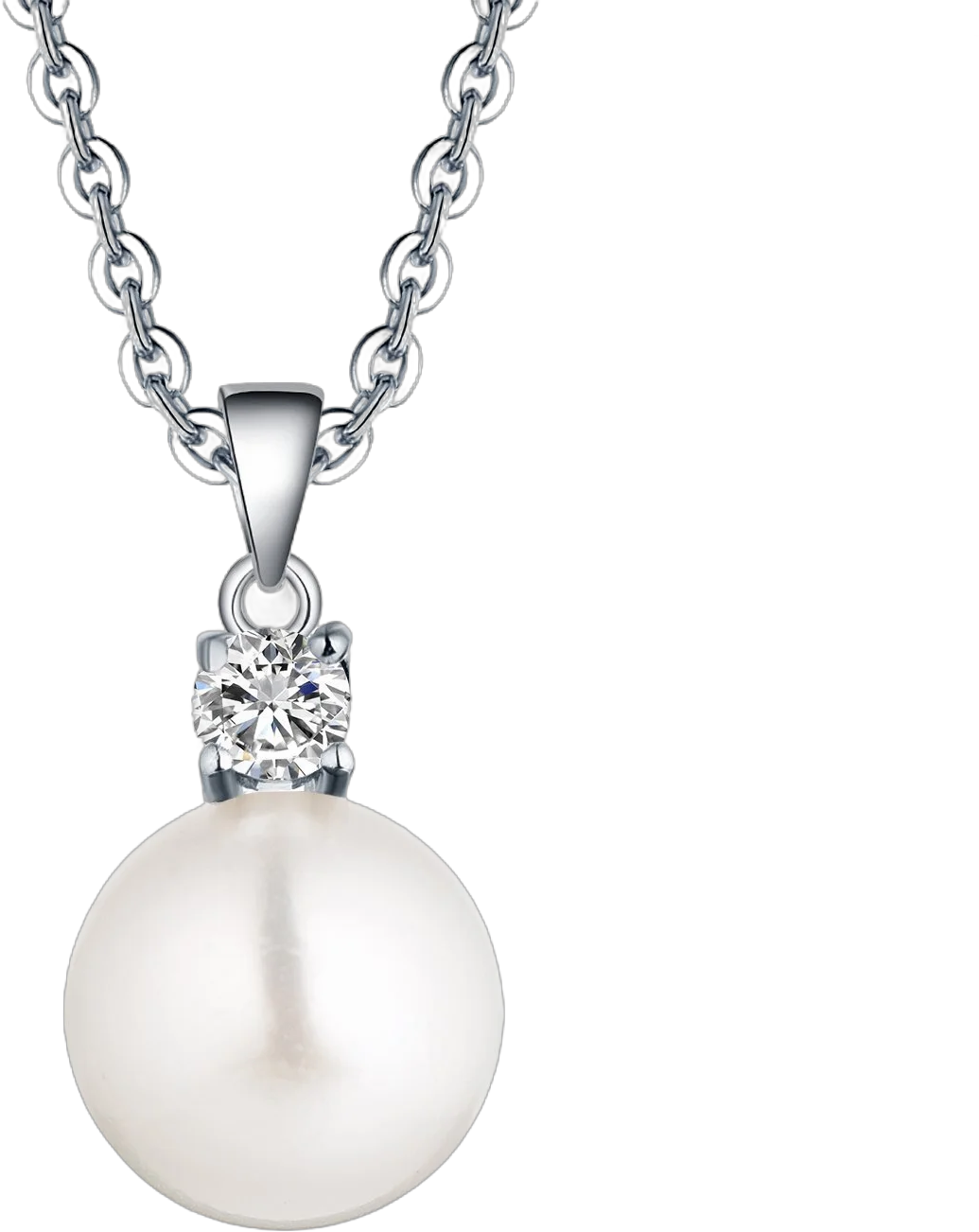 JO WISDOM 925 Sterling Silver Freshwater Cultured Pearl Pendant Necklace Jewelry for Women