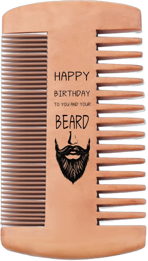 Happy Birthday Gifts for Husband Boyfriend - Wooden Beard Comb for Men Adults Male Happy Birthday Present for Son Dad Mens Beard Straightener for Men Teen Boys Birthday Gift Comb Happy Bday
